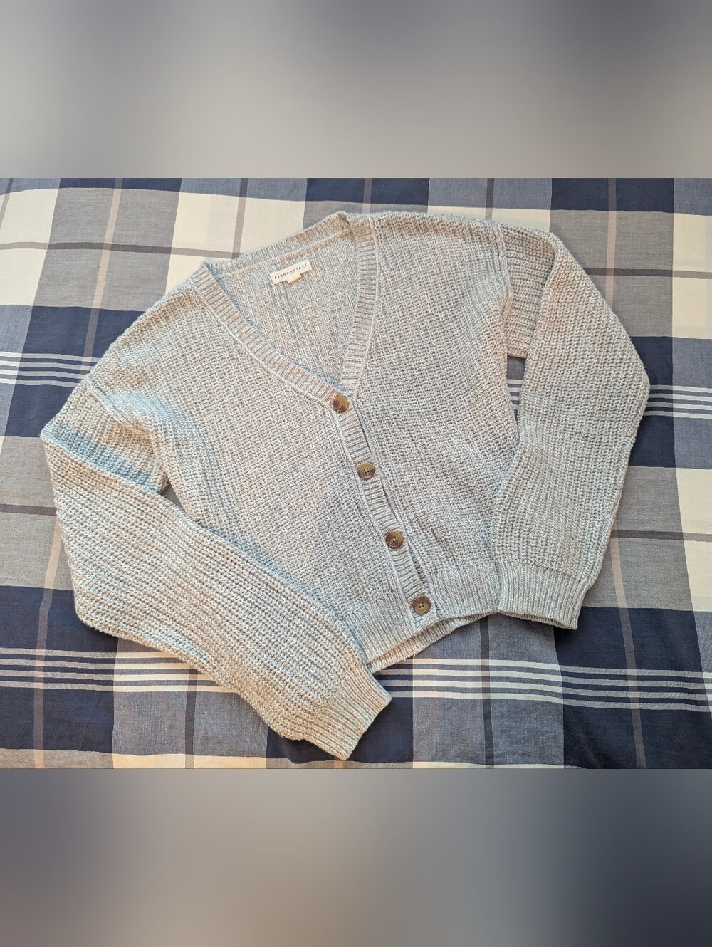 Aeropostale, Light Heather Gray Cardigan Sweater